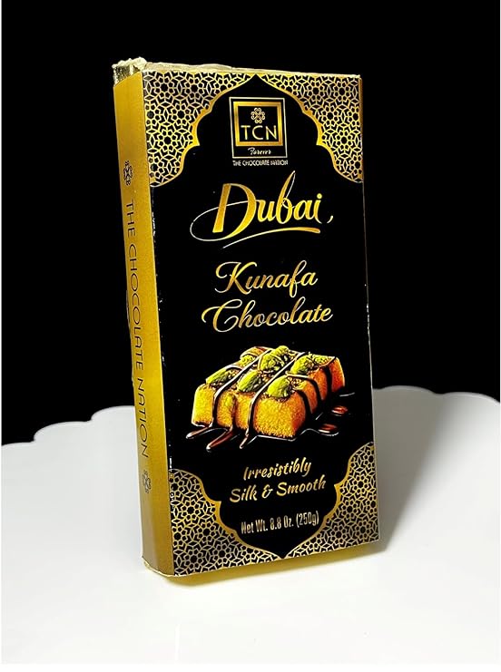 The Chocolate Nation Dubai Kunafa 200 GM Pistachios Chocolate | Kunafa Chocolate Bar Bites enriched with Pistachio | stuffed with pistachios | Dubai Kunafa Chocolate Bar/Milk Chocolate