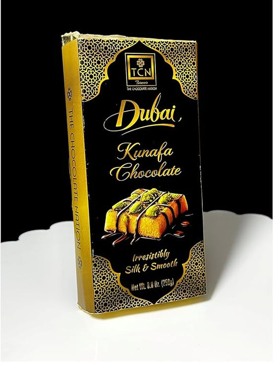 The Chocolate Nation Dubai Kunafa 200 GM Pistachios Chocolate | Kunafa Chocolate Bar Bites enriched with Pistachio | stuffed with pistachios | Dubai Kunafa Chocolate Bar/Milk Chocolate